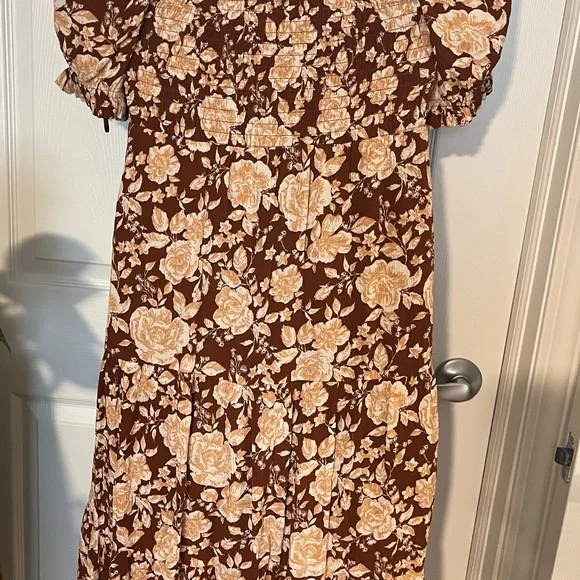 Abercrombie & Fitch Brown Floral Midi Dress - Picture 3 of 6